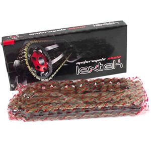 Lextek Motorcycle Drive Chain 420-106 Links Gold for Talaria electric dirt bikes