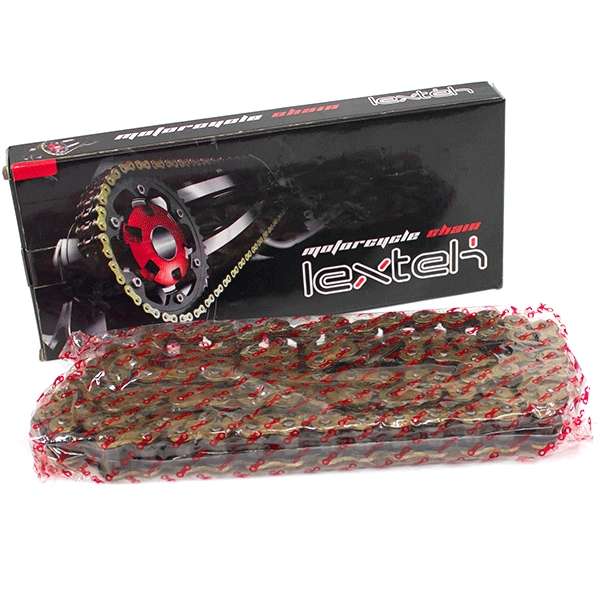 Lextek Motorcycle Drive Chain 420-106 Links Gold for Talaria electric dirt bikes